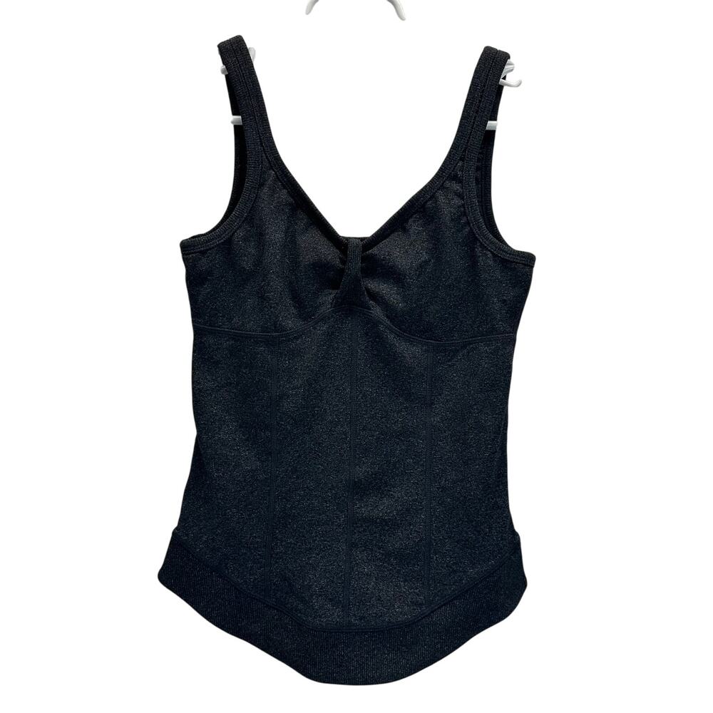 Prana Tank Top Shelf Bra Rounded Hem Small Gray Athletic Granola Girl